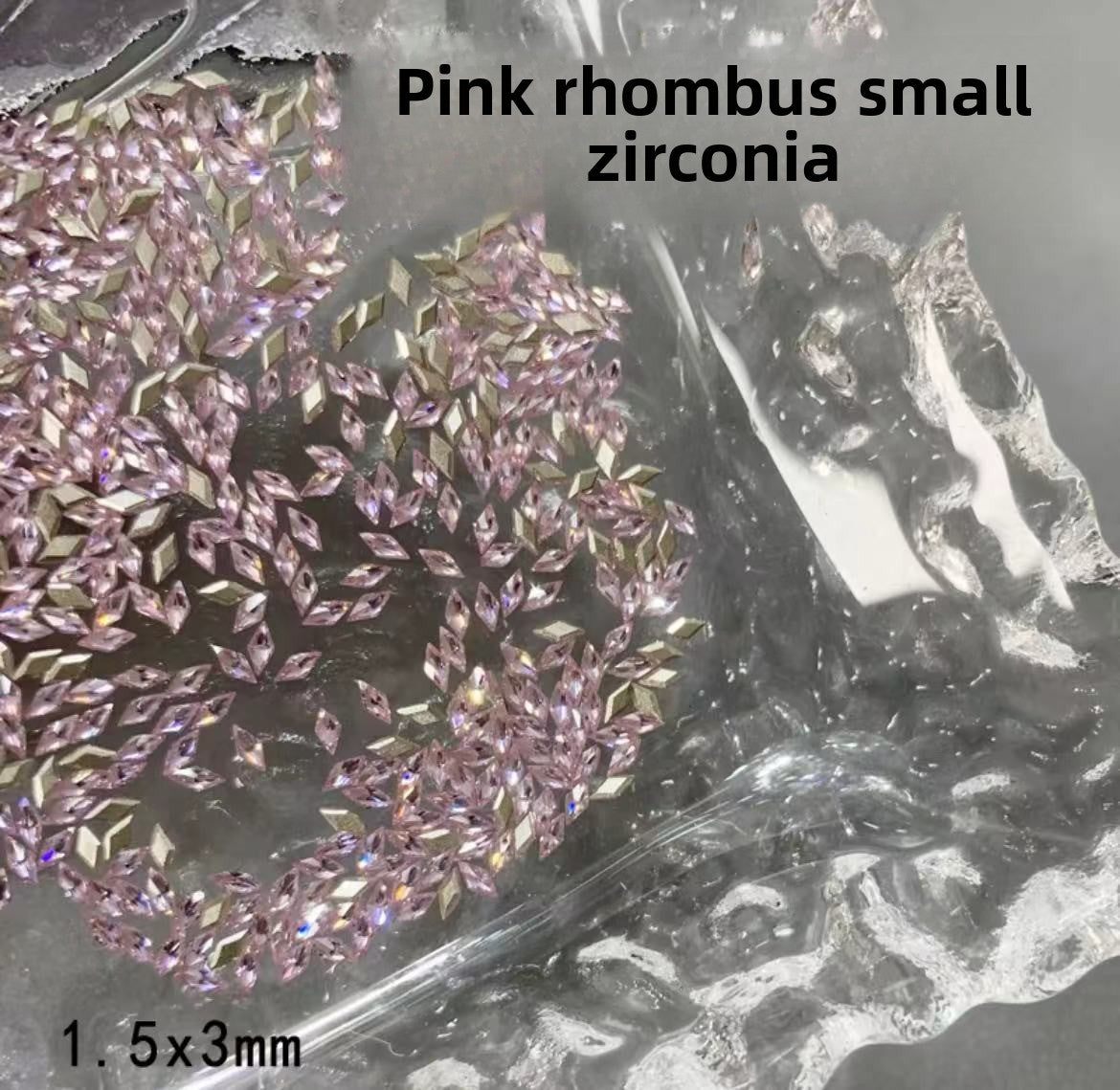 1061 Mini diamante de circonio rombo de 1,5 x 3, joyería de uñas con forma de ojo de caballo de micro circonio de base plana para uñas a presión