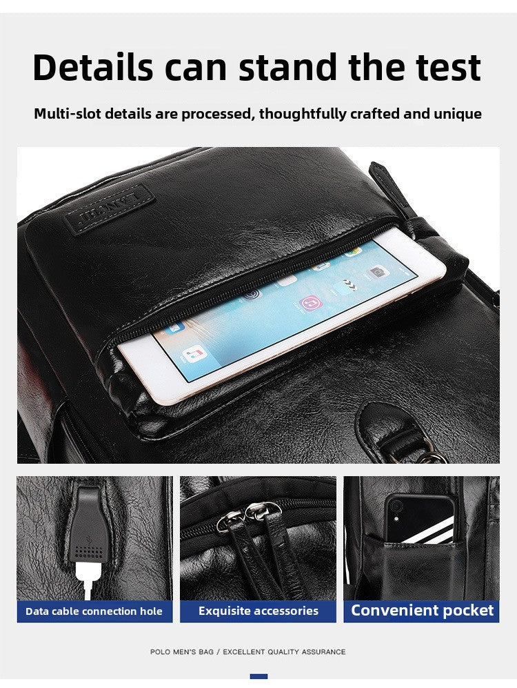 Mochila de cuero suave de gran capacidad para hombre, estilo boutique, ideal para viajes, escuela y negocios, MB21080302