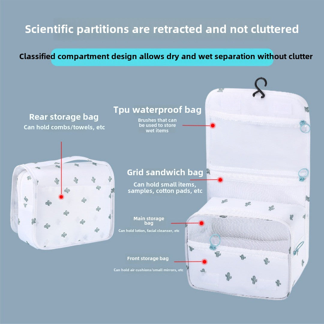 Neceser con compartimentos para artículos húmedos y secos, bolsa de viaje unisex, neceser de gran capacidad con cierre de gancho, impermeable. 