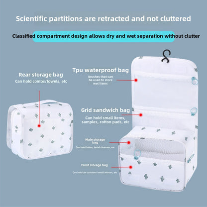 Neceser con compartimentos para artículos húmedos y secos, bolsa de viaje unisex, neceser de gran capacidad con cierre de gancho, impermeable. 