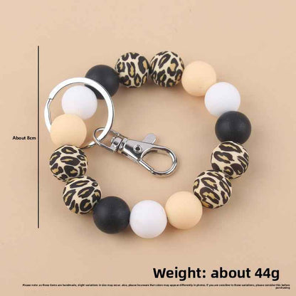 Silicone Beads Cow Sunflower Keychain Accessories, Creative Pendant Bracelet Bracelet Keyring Female