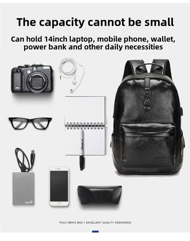 Mochila de cuero suave de gran capacidad para hombre, estilo boutique, ideal para viajes, escuela y negocios, MB21080302