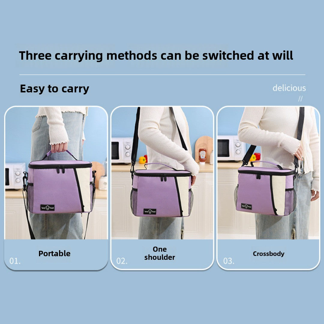 Bolsa de picnic para exteriores, bolsa para el almuerzo con correa cruzada, bolsa térmica para el hombro, bolsa para el almuerzo, bolsa para guardar bebidas frías y frutas 