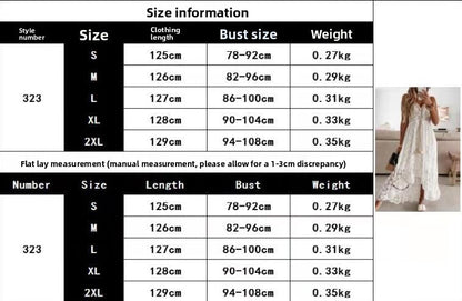 Women's Floral V-Neck Lace Dress - Sleeveless Spaghetti Strap Boho Beach Vacation Dress with Side Split -dropshippingabc.com