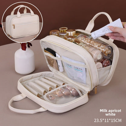 Double layer portable cosmetic bag, large capacity portable cosmetic storage bag, makeup bag organizer,Makeup bag with compartments,