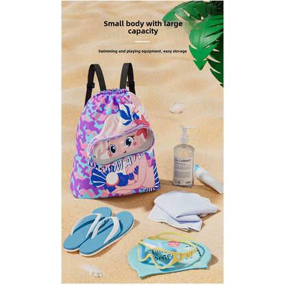 Bolsa de natación infantil, neceser con separadores para artículos secos y húmedos, bolsa de almacenamiento de natación de gran capacidad, mochila organizadora para la playa. 