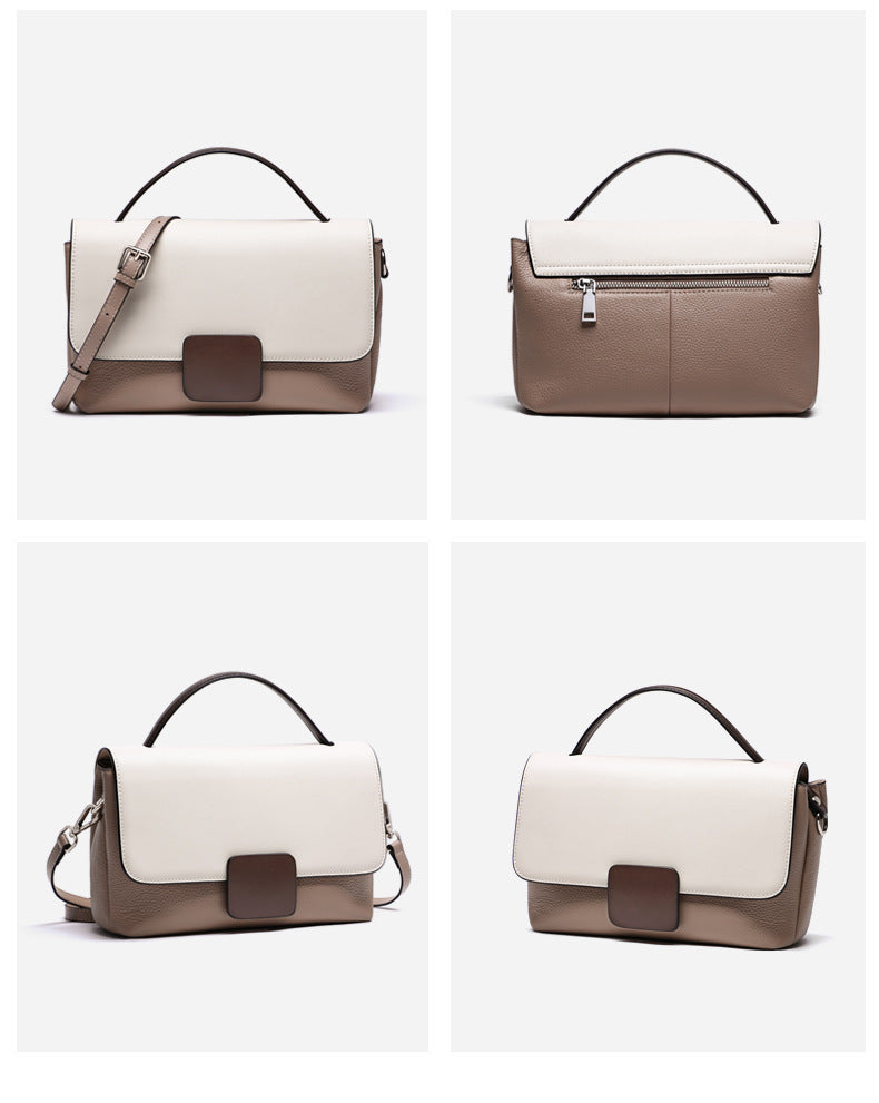 Bolso bandolera de piel auténtica para mujer, bolso de hombro, bolso de mano