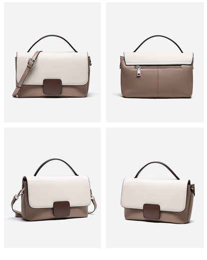 Bolso bandolera de piel auténtica para mujer, bolso de hombro, bolso de mano