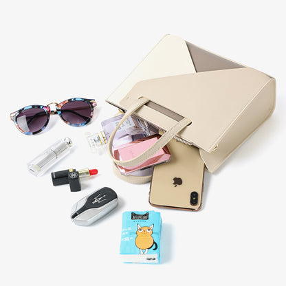 Bolso bandolera de piel auténtica para mujer, de gran capacidad, sencillo, tipo tote, 8866