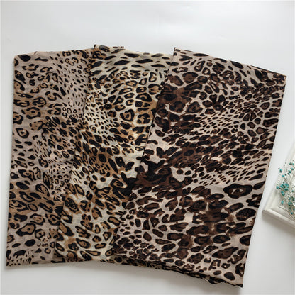 Summer Scarves for Women Lightweight Leopard Print Hawaiian Wrap Beach Shawl Voile Head Scarf Leopard Print scarf