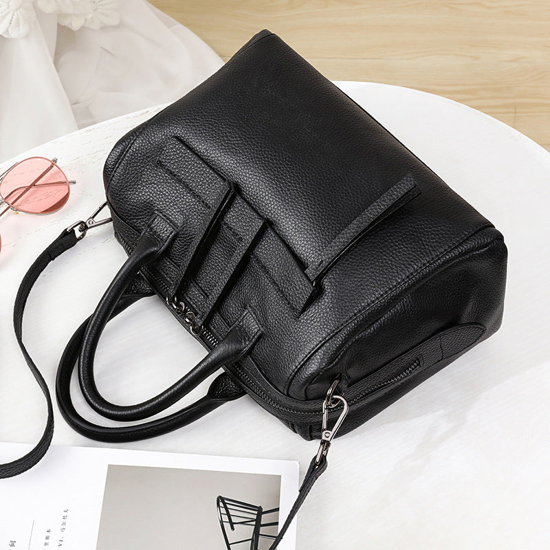 Bolso tote grande de piel auténtica, bolso de hombro Boston 7533