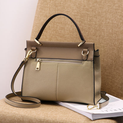 Bolso bandolera de piel auténtica de gran capacidad, estilo tote.