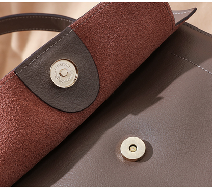 Bolso bandolera de piel auténtica de moda, estilo retro, gran capacidad, para llevar al hombro o cruzado, colección primavera/verano 2025.