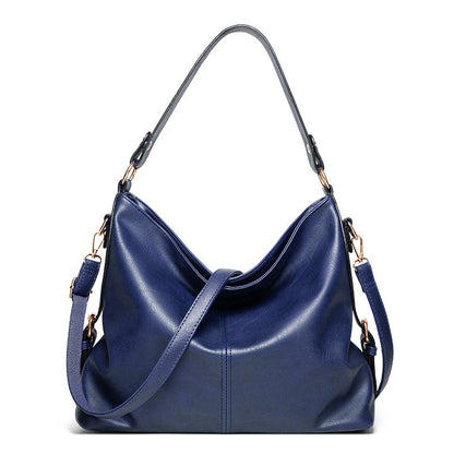 Causal hobo bag for women vegan leather with crossbody long strap in tan, blue, grey, black