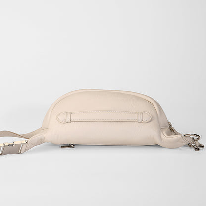 Riñonera de piel auténtica para mujer, elegante bandolera unisex para viajes y running.