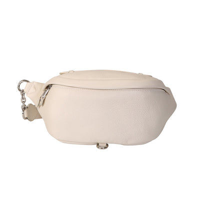 Riñonera de piel auténtica para mujer, elegante bandolera unisex para viajes y running.
