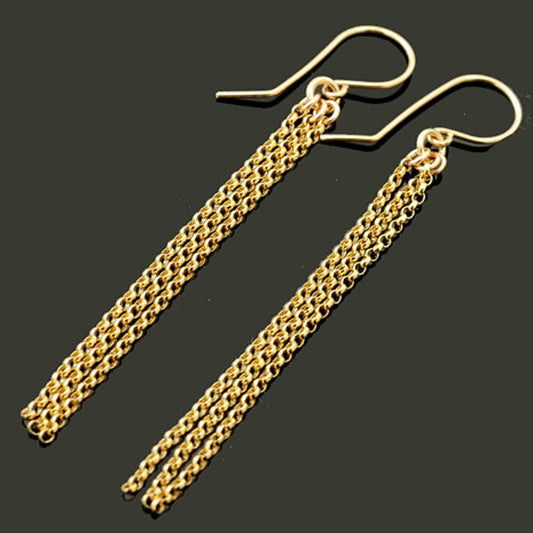 Simple Golden Chain Earrings - Stylish Minimalist Drop Earrings