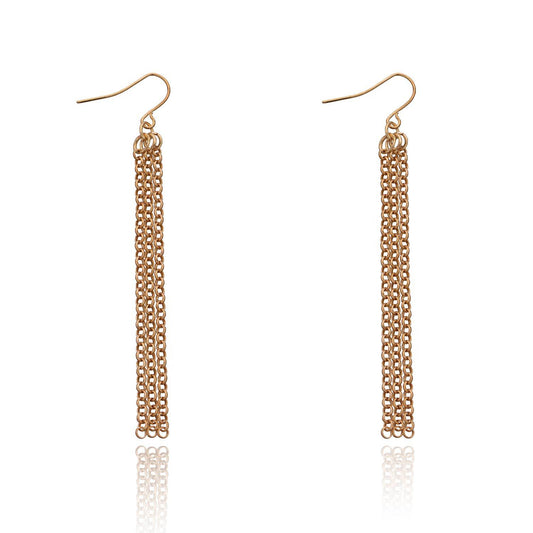 Simple Golden Chain Earrings - Stylish Minimalist Drop Earrings