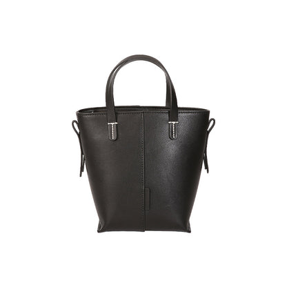 Bolso tote sencillo de piel auténtica para mujer, elegante bolso tipo cartera en tono antiguo.