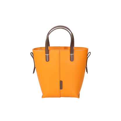 Bolso tote sencillo de piel auténtica para mujer, elegante bolso tipo cartera en tono antiguo.