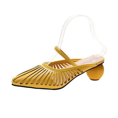 Fashion Shoes Hollow Round Heel Sandals and Slippers Female Mid-heel Short-heel Sasual Outer Wear SDL08210504