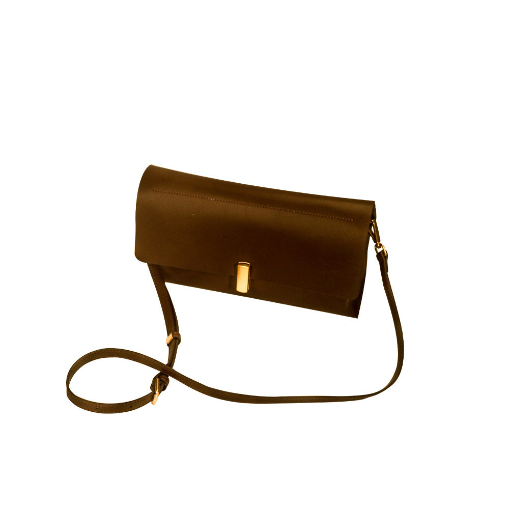 Bolso bandolera pequeño de piel auténtica para mujer, estilo clásico y moderno.
