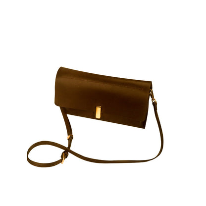Bolso bandolera pequeño de piel auténtica para mujer, estilo clásico y moderno.