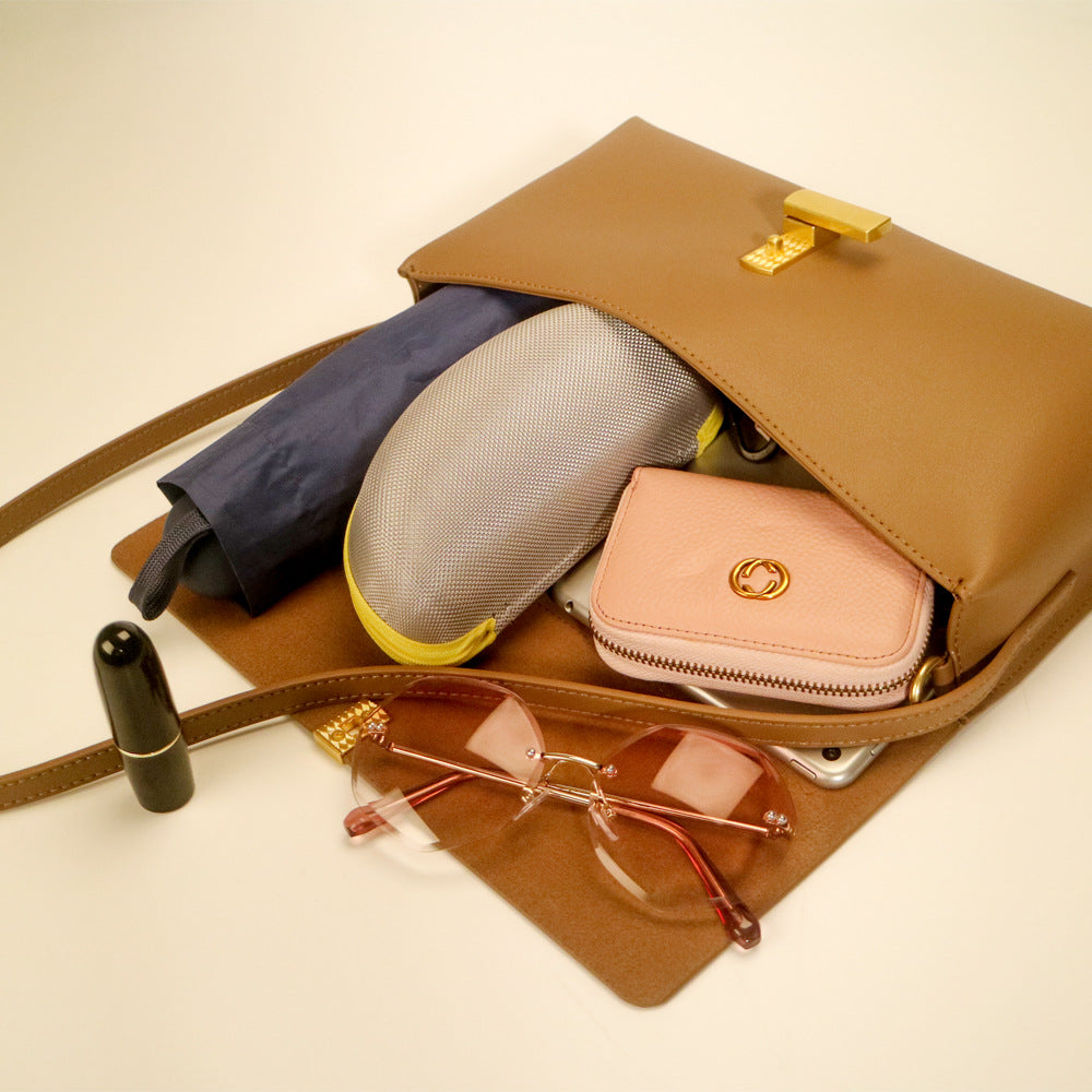 Bolso bandolera pequeño de piel auténtica para mujer, estilo clásico y moderno.