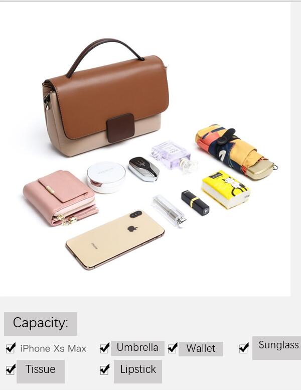 Bolso bandolera de piel auténtica para mujer, bolso de hombro, bolso de mano