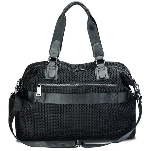 Bolso bandolera extragrande de viaje, de malla, sencillo, informal, grande, de nailon resistente, con asa de hombro y correa desmontable.