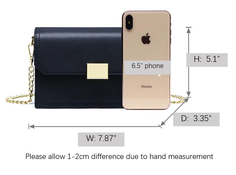 Bolso bandolera de piel auténtica con cadena, bolso cruzado, bolso cuadrado pequeño combinable