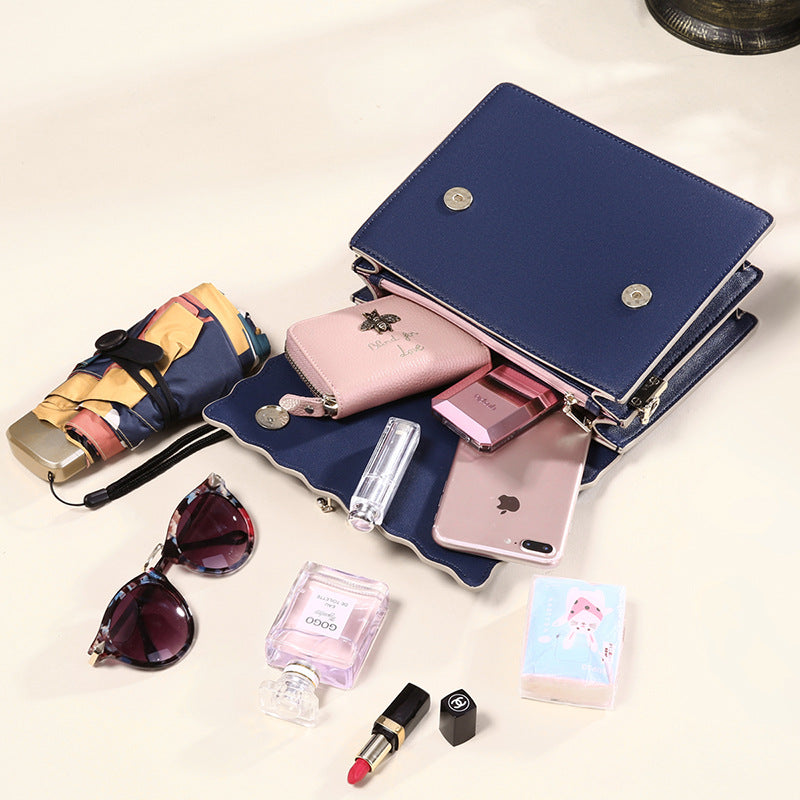 Bolsos de cuero genuino, bolsos de hombro portátiles de moda, bolsos cruzados de moda que combinan con todo, bolsos de mano