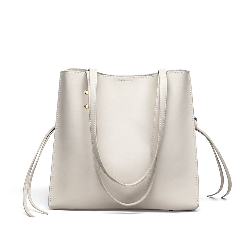 Genuine leather large hobo bag for women commuter bucket bag 5558