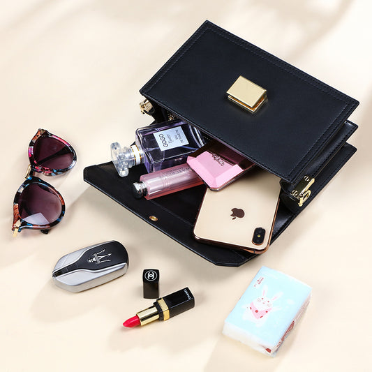 Bolso bandolera de piel auténtica con cadena, bolso cruzado, bolso cuadrado pequeño combinable