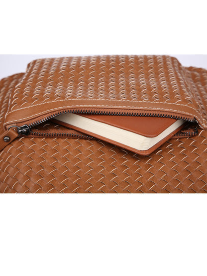 Woven backpack purse for women beige 2068 BR