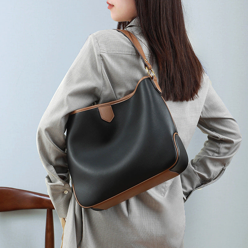 Bolso hobo de piel auténtica, bolso de viaje moderno de gran capacidad 5740