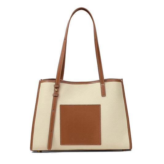 Bolso bandolera de piel auténtica, bolso tote de gran capacidad y versátil para mujer 5734