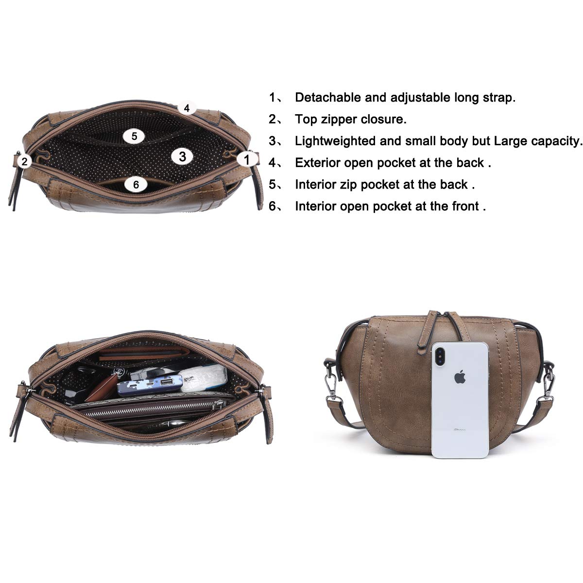 Bolso bandolera pequeño, forma de concha 2657OL05