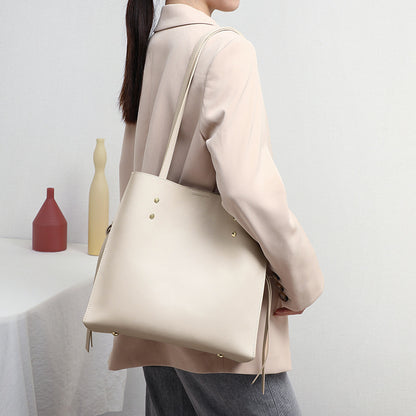 Genuine leather large hobo bag for women commuter bucket bag 5558