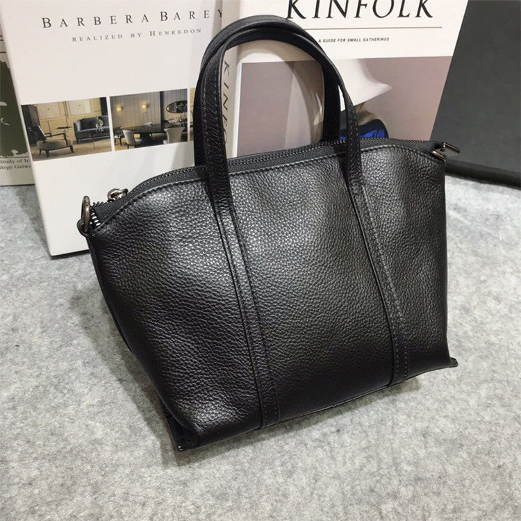 Bolso tote de piel auténtica, bolso de hombro de piel de vacuno