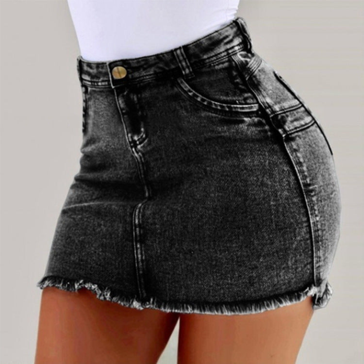 Women's Denim Shorts - Frayed Raw Hem Ripped Jeans Shorts
