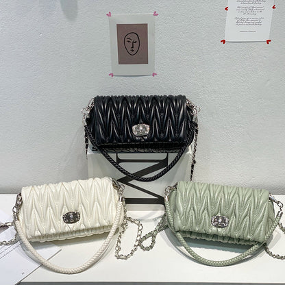 Women's Rhombus Diamond Chain Bag - Small Hobo Crossbody Shoulder Bag