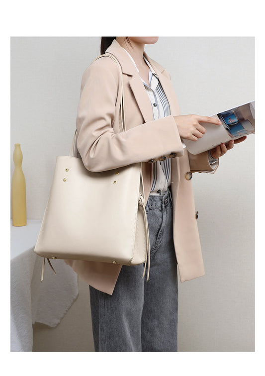 Genuine leather large hobo bag for women commuter bucket bag 5558