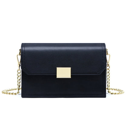 Bolso bandolera de piel auténtica con cadena, bolso cruzado, bolso cuadrado pequeño combinable
