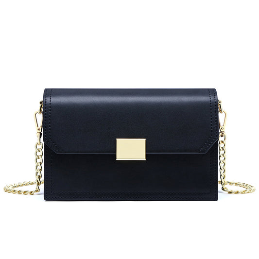 Bolso bandolera de piel auténtica con cadena, bolso cruzado, bolso cuadrado pequeño combinable