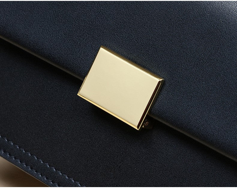 Bolso bandolera de piel auténtica con cadena, bolso cruzado, bolso cuadrado pequeño combinable