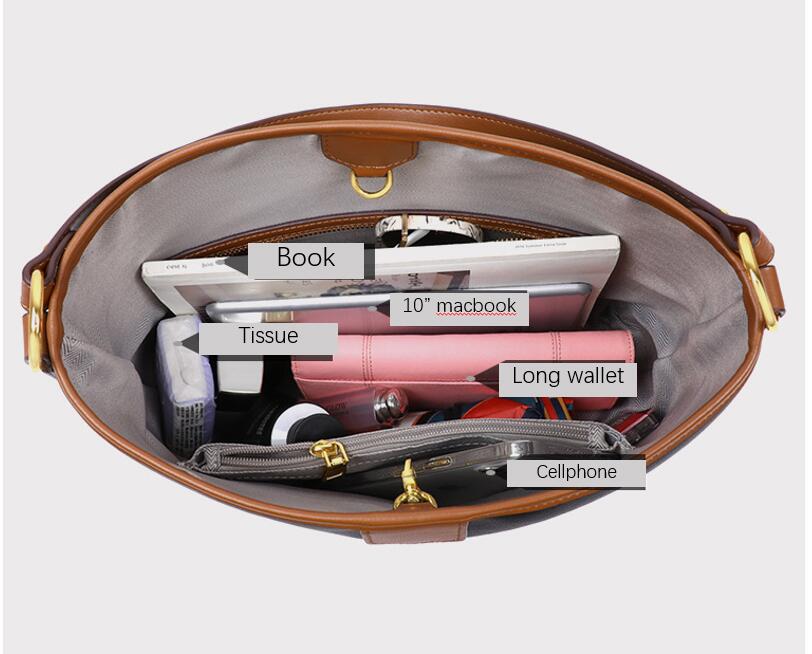 Bolso hobo de piel auténtica, bolso de viaje moderno de gran capacidad 5740